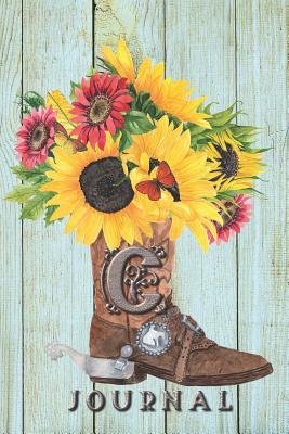 C: Journal: Sunflower Journal Book, Monogram Initial C Blank Lined Diary with Interior Pages Decorated With Sunflowers. - Love Press, Flower
