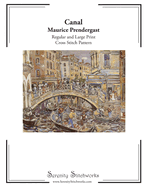 Canal Cross Stitch Pattern - Maurice Prendergast: Regular and Large Print Cross Stitch Chart