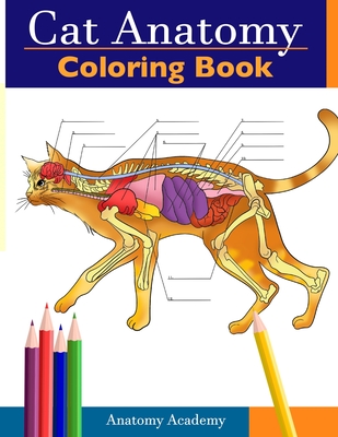Cat Anatomy Coloring Book: Incredibly Detailed Self-Test Feline Anatomy Color workbook Perfect Gift for Veterinary Students, Cat Lovers & Adults - Academy, Anatomy