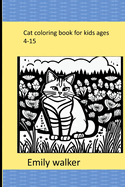 cat coloring book for kids ages 4-15