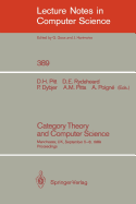 Category Theory and Computer Science: Manchester, UK, September 5-8, 1989. Proceedings