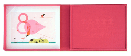 Charles Harper's Birds & Words: W Flamingo Print