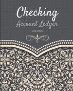 Checking account ledger - Large version: Checkbook log - Checkbook register notebook - Personal Checking Account Balance Register - 101 pages, 8"x10" - Paperback - on the cover: grey background with pattern