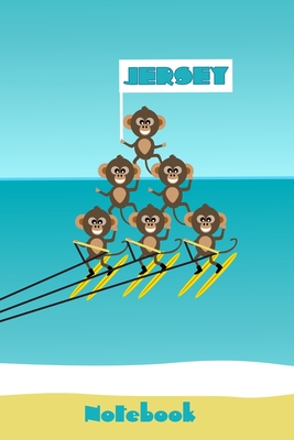 Cheerful Chimps Jersey Waterskiing Formation Team Notebook: Cute funny monkeys who love their island ocean watersports! Each page is headed up with Subject and Date boxes to easily organise and reference your notes. - Art, Barefoot Bodeez