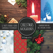 Christmas Backgrounds Scrapbook Paper Pad 8x8 Scrapbooking Kit for Papercrafts, Cardmaking, Printmaking, DIY Crafts, Holiday Themed, Designs, Borders, Patterns