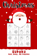 Christmas Sudoku 4x4: Easy 50 Puzzles For Kids Toddlers
