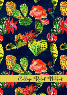 College Ruled Notebook: Cactus Blossom Indigo Cover