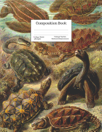 Composition Book College-Ruled Vintage Turtles Scientific Illustrations: Detailed Prehistoric Turtle Tortoise Retro Style