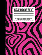 Composition Book Wide Ruled: Zebra Pink and Black Notebook Journal Logbook for Girls Teens Women