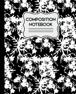 Composition Notebook: Black and White Vines 7.5" X 9.25" 110 Pages Wide Ruled