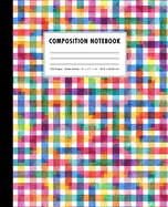 Composition Notebook: Colorful Watercolor Geometric Pattern Cover Wide Ruled