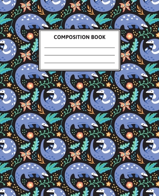 Composition Notebook for Pangolin Lovers: Wide Ruled Journal. Cute Pangolin Tropical Wildlife Pattern Wide Blank Lined Paper Workbook for Writing and Taking Notes. Ideal for Kids Teens Students and Home School College. - Studio, Top Pattern Notebook