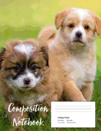 Composition Notebook: : Puppy Notebook for Girls 7.44x9.69 70 Wide Ruled Pages