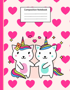 Composition Notebook: Wide Ruled Cute Caticorn Journal & Exercise Book for Girls, Teens, Kids, Primary School Students for Home or School