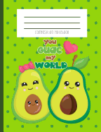 Composition Notebook: You Guac My World Avocado Kawaii Face Couple Green Polka Dot Pink Heart Journal and Notebook