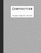 Composition: Wide ruled education composition notebook for school and college students and teachers - Grey and gold teardrop cover art design