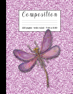 Composition: Wide ruled education composition notebook for students and teachers at school, college or home - Golden mermaid scales cover art design