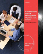 Contemporary Project Management: Organize, Plan, Perform, International Edition (with Microsoft (R) Project 14 CD-ROM and Printed Access Card)