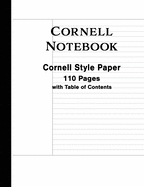 Cornell Notebook: Cornell Notes Paper 110 Pages with Table of Contents Note-taking System Composition Size