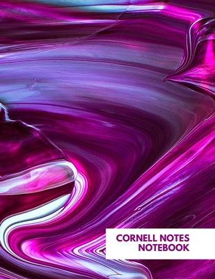 Cornell Notes Notebook: Cute Lined Journal - Cornell Template Note taking Study Method for College, High School, & Homeschool Students - Maroon Burgundy Acrylic Paint Impasto - 126 pages - Large (8.5 x 11 inches) - Publishers, Loveoflink