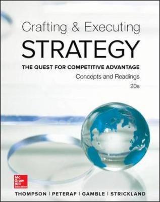 Crafting and Executing Strategy: Concepts and Readings - Thompson Jr, Arthur A, and Strickland III, A J, and Gamble, John E