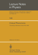 Critical Phenomena: Proceedings of the Summer School Held at the University of Stellenbosch, South Africa January 18-29, 1982