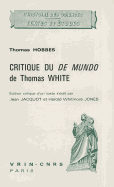 Critique Du de Mundo de Thomas White