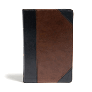 CSB Large Print Personal Size Reference Bible, Black/Brown Leathertouch, Indexed