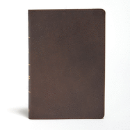 CSB Large Print Ultrathin Reference Bible, Brown Genuine Leather, Black Letter Ed Indexed