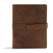 CSB Legacy Notetaking Bible, Tan Genuine Leather with Strap