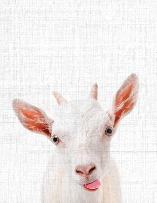 Cute Animal Composition Book Smiley Goat: 8.5 x 11'', 200 Wide Ruled Pages, Notebook for School Softcover Canvas Design: Large notebook journal for teacher, students, and college - Library, Bb Book