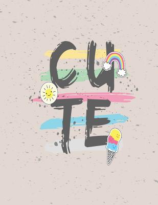 Cute: Cutie grey cover and Dot Graph Line Sketch pages, Extra large (8.5 x 11) inches, 110 pages, White paper, Sketch, Draw and Paint - Cher, C