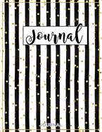 Cute & Pretty Girl Boss Bullet Journal - vertical Black Stripes and Gold Confetti a4 Dot Grid Notebook for women, girls, teen girls - Pretty Bullet Planner and Notebook to Organize Your Life, Budget Tracking, Habit Tracking, Finances Tracking, To Do List