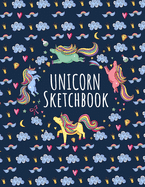 Cute Unicorn Kawaii Sketchbook: 104 blank pages of high quality white paper, 8.5" x 11"cute premium matte cover