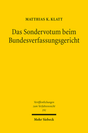 Das Sondervotum Beim Bundesverfassungsgericht