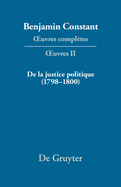 de la Justice Politique (1798-1800), d'Apr?s l'Enyuiry Concerning Political Justice? de William Godwin