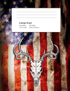 Deer USA Flag Composition Notebook Journal: College Ruled Lined 100 Sheets / 200 Pages