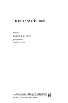 Deserts and Arid Lands - El-Baz, F (Editor)