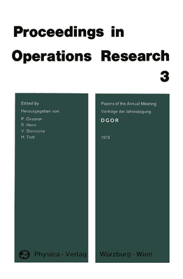 Dgor Papers of the Annual Meeting 1973 / Vortrage Der Jahrestagung 1973 - Gessner, P (Editor), and Henn, R (Editor), and Steinecke, V (Editor)