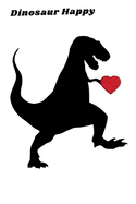 Dinosaur Happy: Valentine's Day Red