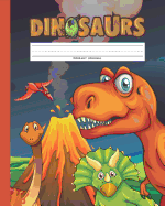 Dinosaur Primary Journal: Grade K-2 with Story Paper and Midline Dotted Composition Notebook