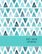 Dot Grid Journal: Turquoise Watercolor Chevrons Personal Notebook Journal. 8.5 X 11 Size 210 Numbered Pages 203 Dot Grid Pages