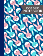 Dot Grid Notebook: Cute Pink and Blue Bunnies Softcover Paperback Dot Grid Journal