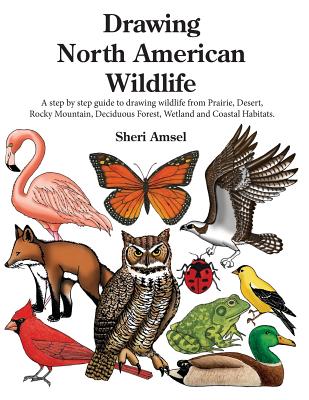 Drawing North American Wildlife: A step by step guide to drawing wildlife from Prairie, Desert, Rocky Mountain, Deciduous Forest, Wetland and Coastal Habitats. - Amsel, Sheri