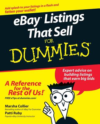 Ebay Listings That Sell for Dummies - Collier, Marsha, and Ruby, Patti Louise