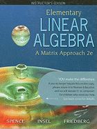 Elementary Linear Algebra: A Matrix Approach; Instructor's Edition