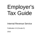 Employer's Tax Guide: Publication 15 (Circular E)