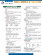 English Grammar and Punctuation-Rea's Quick Access Reference Chart - The Staff Of Rea