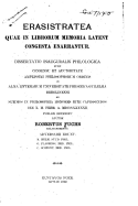 Erasistratea Quae in Librorum Memoria Latent Congesta Enarrantur