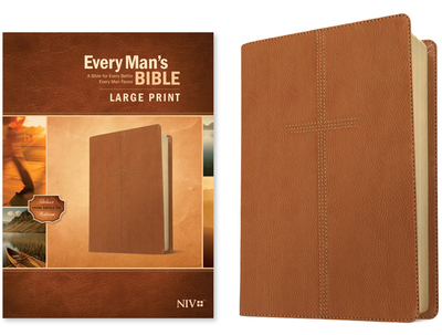 Every Man's Bible Niv, Large Print (Leatherlike, Cross Saddle Tan) - Tyndale (Creator), and Arterburn, Stephen (Notes by), and Merrill, Dean (Notes by)
